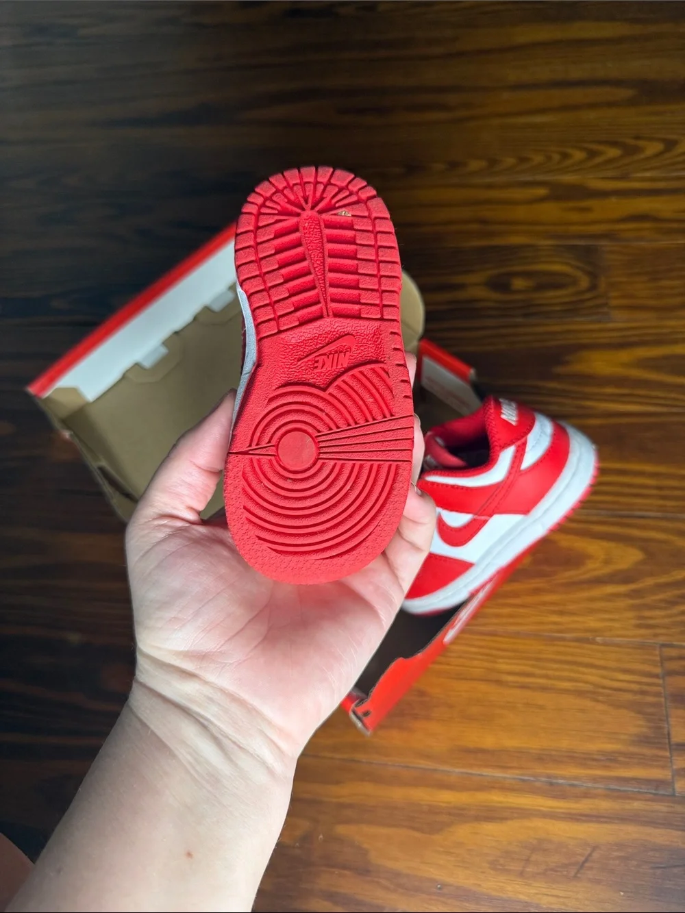 Nike Kids Red and White Sneakers